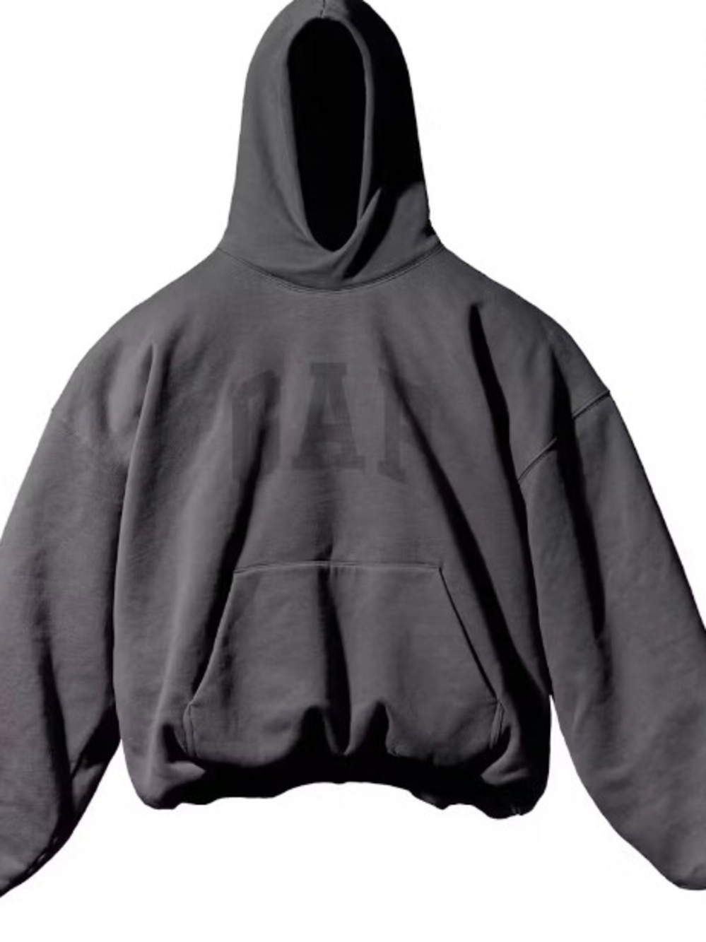 Oversized Dark Charcoal Hooded Sweatshirt with Subtle Chest Lettering
